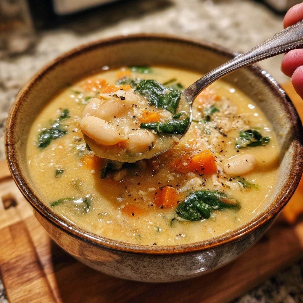 Healthy Crockpot White Bean Soup